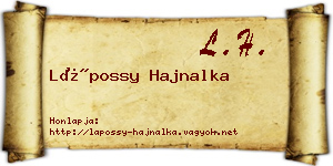 Lápossy Hajnalka névjegykártya